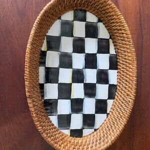 MacKenzie-Childs Courtly Check Small Enamel Serving Tray